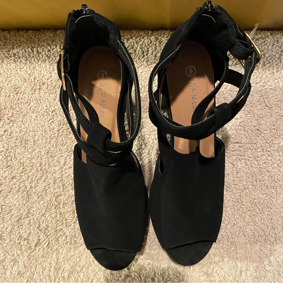 TOP Moda lovely 90 peep toe platform heels size 9 - Picture 5 of 10
